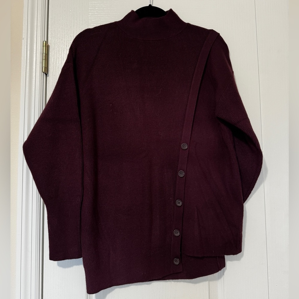 Plum mock neck sweater